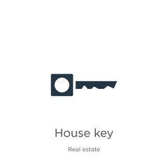 House key icon vector. Trendy flat house key icon from real estate collection isolated on white background. Vector illustration can be used for web and mobile graphic design, logo, eps10
