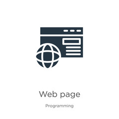 Web page icon vector. Trendy flat web page icon from programming collection isolated on white background. Vector illustration can be used for web and mobile graphic design, logo, eps10