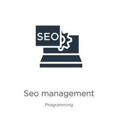 Seo management icon vector. Trendy flat seo management icon from programming collection isolated on white background. Vector illustration can be used for web and mobile graphic design, logo, eps10