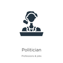 Politician icon vector. Trendy flat politician icon from professions collection isolated on white background. Vector illustration can be used for web and mobile graphic design, logo, eps10