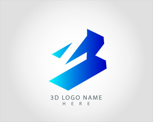 3D Z letter logo design vector
