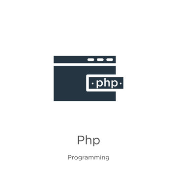 Php icon vector. Trendy flat php icon from programming collection isolated on white background. Vector illustration can be used for web and mobile graphic design, logo, eps10