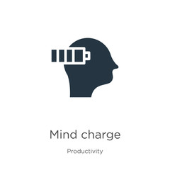 Mind charge icon vector. Trendy flat mind charge icon from productivity collection isolated on white background. Vector illustration can be used for web and mobile graphic design, logo, eps10