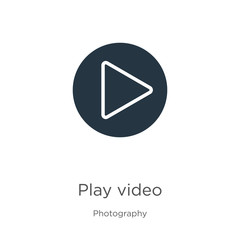Play video icon vector. Trendy flat play video icon from photography collection isolated on white background. Vector illustration can be used for web and mobile graphic design, logo, eps10