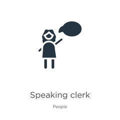 Speaking clerk icon vector. Trendy flat speaking clerk icon from people collection isolated on white background. Vector illustration can be used for web and mobile graphic design, logo, eps10