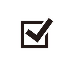 Simple checkmark flat icon symbol vector