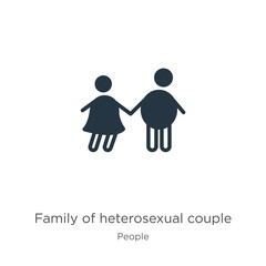 Family of heterosexual couple icon vector. Trendy flat family of heterosexual couple icon from people collection isolated on white background. Vector illustration can be used for web and mobile