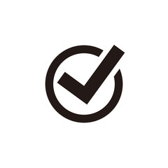 Simple checkmark flat icon symbol vector