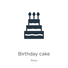 Birthday cake icon vector. Trendy flat birthday cake icon from party collection isolated on white background. Vector illustration can be used for web and mobile graphic design, logo, eps10