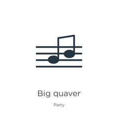 Big quaver icon vector. Trendy flat big quaver icon from party collection isolated on white background. Vector illustration can be used for web and mobile graphic design, logo, eps10