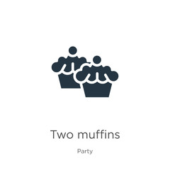 Two muffins icon vector. Trendy flat two muffins icon from party collection isolated on white background. Vector illustration can be used for web and mobile graphic design, logo, eps10