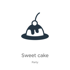 Sweet cake icon vector. Trendy flat sweet cake icon from party collection isolated on white background. Vector illustration can be used for web and mobile graphic design, logo, eps10