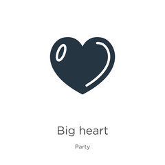 Big heart icon vector. Trendy flat big heart icon from party collection isolated on white background. Vector illustration can be used for web and mobile graphic design, logo, eps10