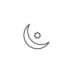 template design outline icon of the moon