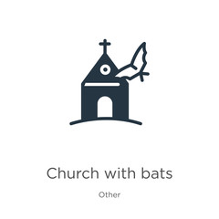 Church with bats icon vector. Trendy flat church with bats icon from other collection isolated on white background. Vector illustration can be used for web and mobile graphic design, logo, eps10