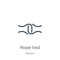 Rope tied icon vector. Trendy flat rope tied icon from nautical collection isolated on white background. Vector illustration can be used for web and mobile graphic design, logo, eps10