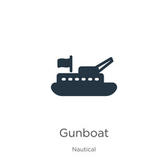 Gunboat icon vector. Trendy flat gunboat icon from nautical collection isolated on white background. Vector illustration can be used for web and mobile graphic design, logo, eps10
