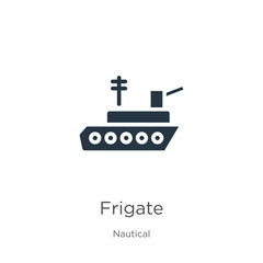 Frigate icon vector. Trendy flat frigate icon from nautical collection isolated on white background. Vector illustration can be used for web and mobile graphic design, logo, eps10