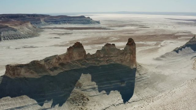 drone Mangystau white landscape in Kazakhstan