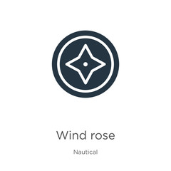 Wind rose icon vector. Trendy flat wind rose icon from nautical collection isolated on white background. Vector illustration can be used for web and mobile graphic design, logo, eps10