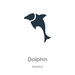 Dolphin icon vector. Trendy flat dolphin icon from nautical collection isolated on white background. Vector illustration can be used for web and mobile graphic design, logo, eps10
