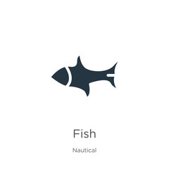 Fish icon vector. Trendy flat fish icon from nautical collection isolated on white background. Vector illustration can be used for web and mobile graphic design, logo, eps10