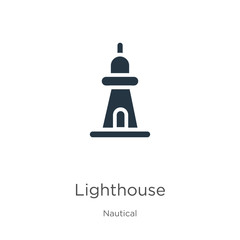 Lighthouse icon vector. Trendy flat lighthouse icon from nautical collection isolated on white background. Vector illustration can be used for web and mobile graphic design, logo, eps10