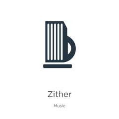 Zither icon vector. Trendy flat zither icon from music collection isolated on white background. Vector illustration can be used for web and mobile graphic design, logo, eps10