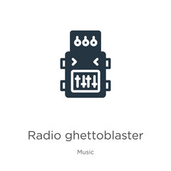 Radio ghettoblaster icon vector. Trendy flat radio ghettoblaster icon from music collection isolated on white background. Vector illustration can be used for web and mobile graphic design, logo, eps10