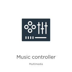 Music controller icon vector. Trendy flat music controller icon from multimedia collection isolated on white background. Vector illustration can be used for web and mobile graphic design, logo, eps10