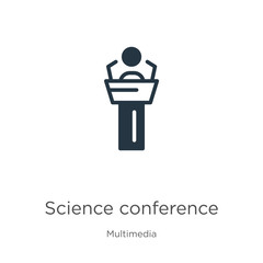 Science conference icon vector. Trendy flat science conference icon from multimedia collection isolated on white background. Vector illustration can be used for web and mobile graphic design, logo,