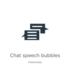 Chat speech bubbles icon vector. Trendy flat chat speech bubbles icon from multimedia collection isolated on white background. Vector illustration can be used for web and mobile graphic design, logo,