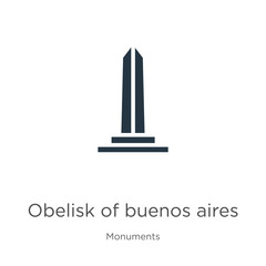Obelisk of buenos aires icon vector. Trendy flat obelisk of buenos aires icon from monuments collection isolated on white background. Vector illustration can be used for web and mobile graphic design, - obrazy, fototapety, plakaty