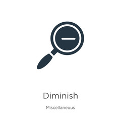 Diminish icon vector. Trendy flat diminish icon from miscellaneous collection isolated on white background. Vector illustration can be used for web and mobile graphic design, logo, eps10