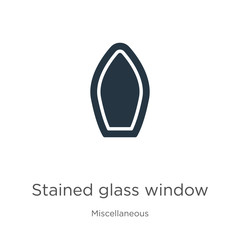 Stained glass window icon vector. Trendy flat stained glass window icon from miscellaneous collection isolated on white background. Vector illustration can be used for web and mobile graphic design,