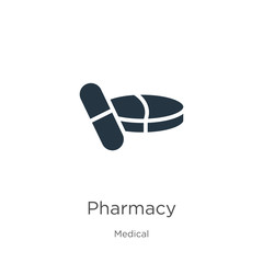 Pharmacy icon vector. Trendy flat pharmacy icon from medical collection isolated on white background. Vector illustration can be used for web and mobile graphic design, logo, eps10