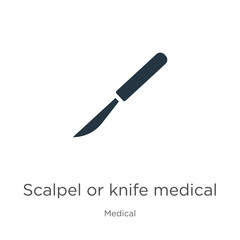 Scalpel or knife medical surgery cutting tool icon vector. Trendy flat scalpel or knife medical surgery cutting tool icon from medical collection isolated on white background. Vector illustration can