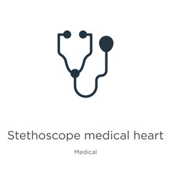 Stethoscope medical heart beats control tool icon vector. Trendy flat stethoscope medical heart beats control tool icon from medical collection isolated on white background. Vector illustration can be