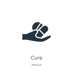 Cure icon vector. Trendy flat cure icon from medical collection isolated on white background. Vector illustration can be used for web and mobile graphic design, logo, eps10