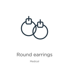 Round earrings icon vector. Trendy flat round earrings icon from medical collection isolated on white background. Vector illustration can be used for web and mobile graphic design, logo, eps10