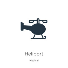 Heliport icon vector. Trendy flat heliport icon from medical collection isolated on white background. Vector illustration can be used for web and mobile graphic design, logo, eps10