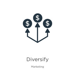 Diversify icon vector. Trendy flat diversify icon from marketing collection isolated on white background. Vector illustration can be used for web and mobile graphic design, logo, eps10