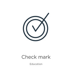 Check mark icon vector. Trendy flat check mark icon from education collection isolated on white background. Vector illustration can be used for web and mobile graphic design, logo, eps10