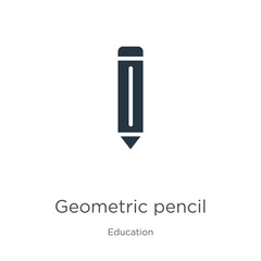 Geometric pencil icon vector. Trendy flat geometric pencil icon from education collection isolated on white background. Vector illustration can be used for web and mobile graphic design, logo, eps10