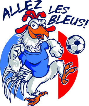 France National Football Rooster Mascot Euro