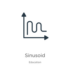 Sinusoid icon vector. Trendy flat sinusoid icon from education collection isolated on white background. Vector illustration can be used for web and mobile graphic design, logo, eps10
