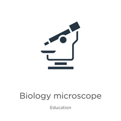 Biology microscope icon vector. Trendy flat biology microscope icon from education collection isolated on white background. Vector illustration can be used for web and mobile graphic design, logo,