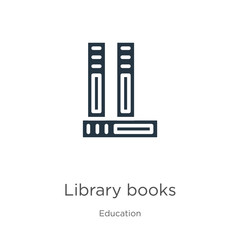 Library books icon vector. Trendy flat library books icon from education collection isolated on white background. Vector illustration can be used for web and mobile graphic design, logo, eps10