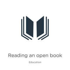 Reading an open book icon vector. Trendy flat reading an open book icon from education collection isolated on white background. Vector illustration can be used for web and mobile graphic design, logo,