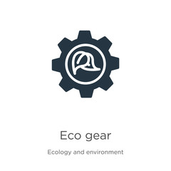 Eco gear icon vector. Trendy flat eco gear icon from ecology and environment collection isolated on white background. Vector illustration can be used for web and mobile graphic design, logo, eps10